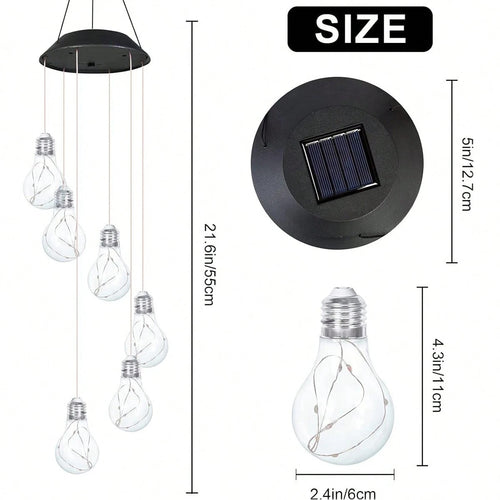 21.6-Inch Color-Changing Solar LED Wind Chimes