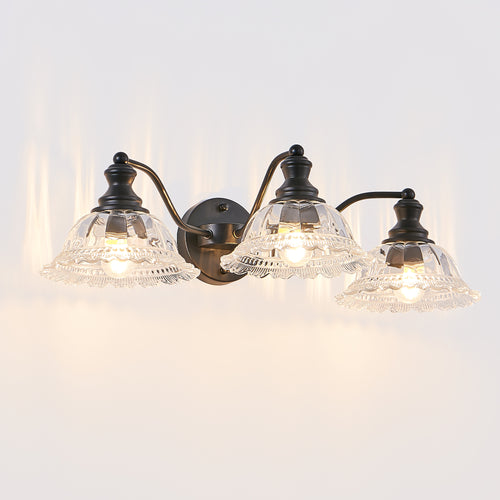 24-Inch Vintage Black 3-Light Vanity Wall Sconce