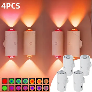 4PCS Rechargeable LED Motion Sensor Wall Light – Magnetic Dimmable RGB Night Light