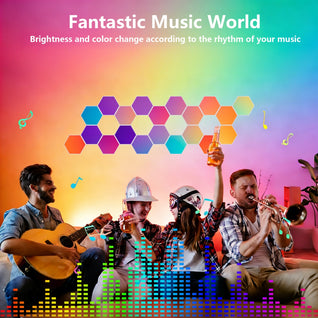 Hexagonal LED Wall Lights – 20 Sets RGB Smart App Control, Music Sync Honeycomb Gaming Lights