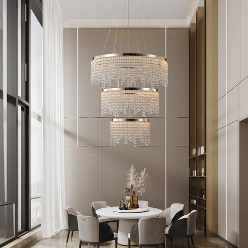 24-Inch Crystal Chandelier LED Ceiling Lamp