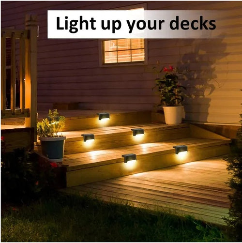 8-Pack Solar LED Deck Lights – Warm White Waterproof Step Lights