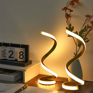 2PCS Creative Spiral LED Desk Lamp with 3 Color Modes
