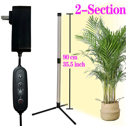 Full Spectrum LED Grow Light Floor Lamp with Timer & Adjustable Height for Indoor Plants