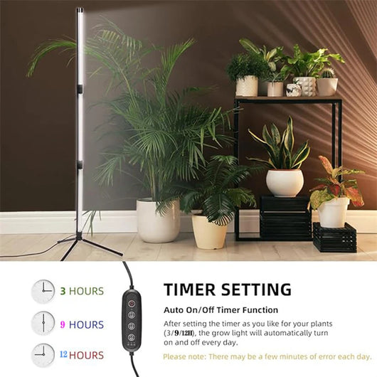 Full Spectrum LED Grow Light Floor Lamp with Timer & Adjustable Height for Indoor Plants