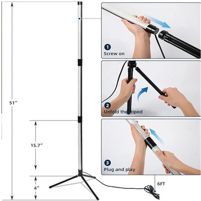 Full Spectrum LED Grow Light Floor Lamp with Timer & Adjustable Height for Indoor Plants