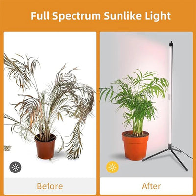Full Spectrum LED Grow Light Floor Lamp with Timer & Adjustable Height for Indoor Plants