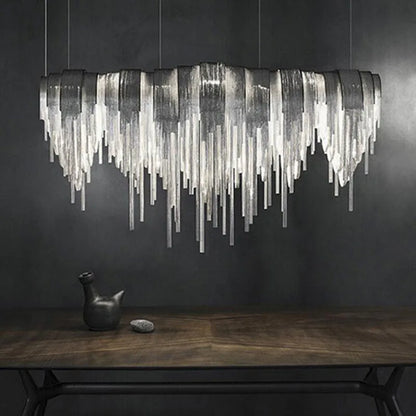 Modern Luxury Tassel LED Chandelier with Ambient Downward Lighting