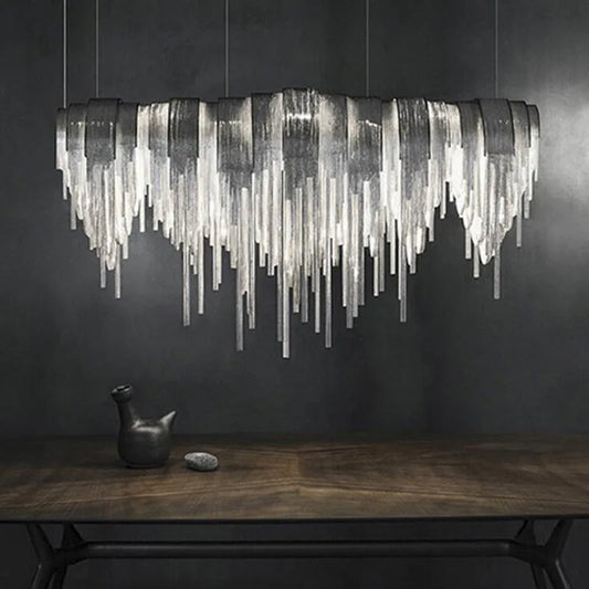 Modern Luxury Tassel LED Chandelier with Ambient Downward Lighting