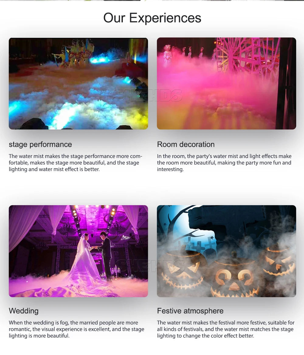 SHEHDS 2pcs 1500W Fog Machine LED 24x9W RGB 3in1 Vertical Somke Machine Special effects Spray Fogger equipment for Disco KTV