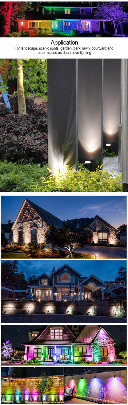 Smart RGB Landscape Light LED Garden Lamp Waterproof APP Control 16 Million Colors Outdoor Yard Lawn Spotlights