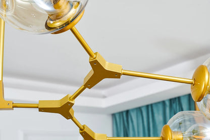 Nordic Glass LED Chandelier with Modern Minimalist Design