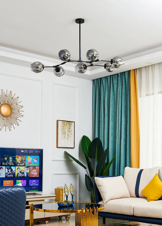 Nordic Glass LED Chandelier – Modern Minimalist Ceiling Light