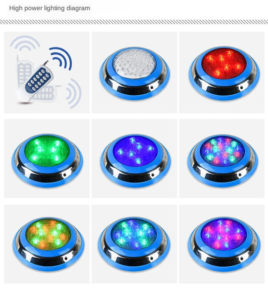 AC12V 35W 360LED Waterproof Pool Light Multicolor RGB Underwater Lamp with Remote Control