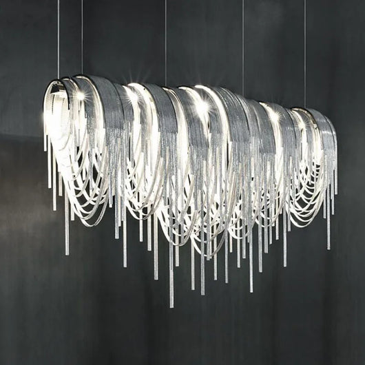 Luxury Tassel LED Chandelier – Modern Ambient Ceiling Light
