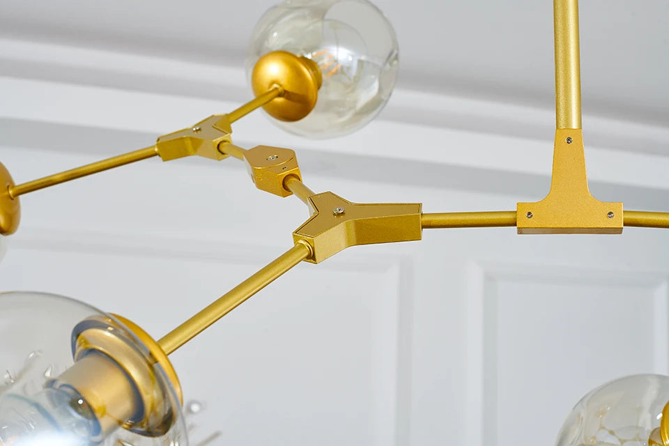 Nordic Glass LED Chandelier with Modern Minimalist Design