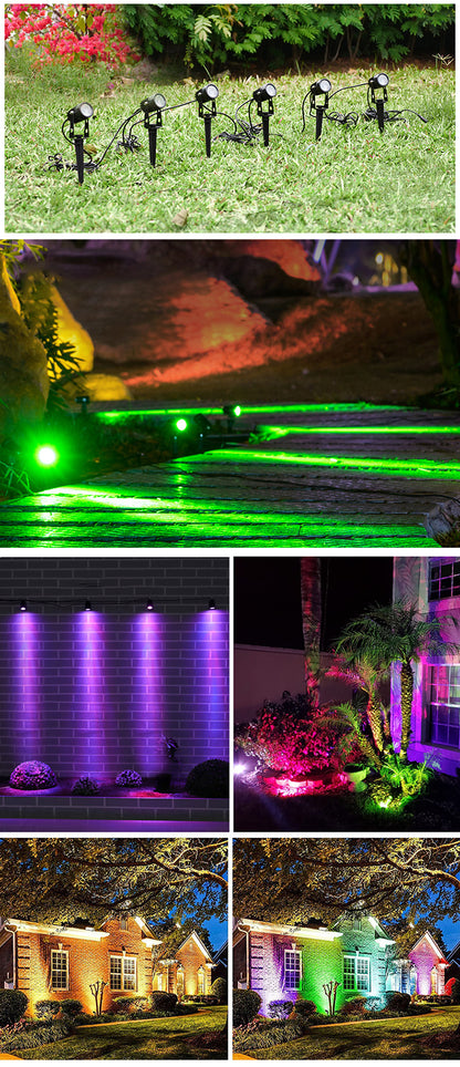 Smart RGB Landscape Light LED Garden Lamp Waterproof APP Control 16 Million Colors Outdoor Yard Lawn Spotlights