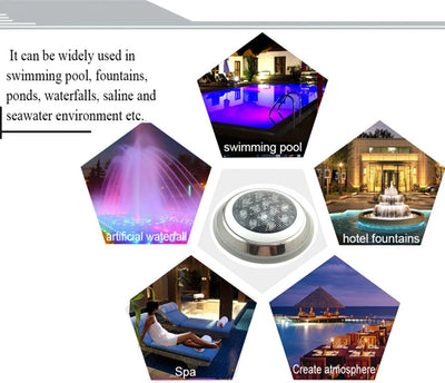 AC12V 35W 360LED Waterproof Pool Light Multicolor RGB Underwater Lamp with Remote Control
