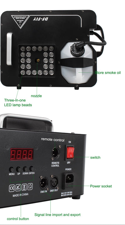 1500W RGB LED Fog Machine Set – Dual Vertical Smoke Effects (2pcs)