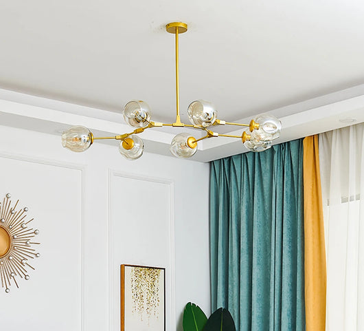 Nordic Glass LED Chandelier – Modern Minimalist Ceiling Light