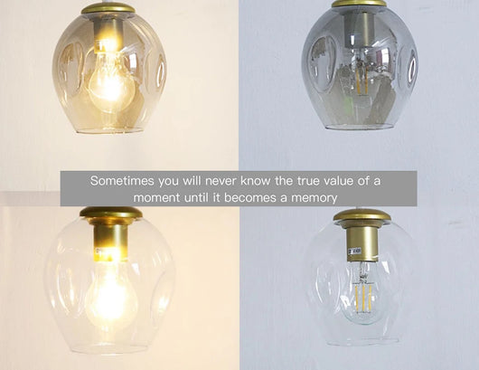 Nordic Glass LED Chandelier – Modern Minimalist Ceiling Light
