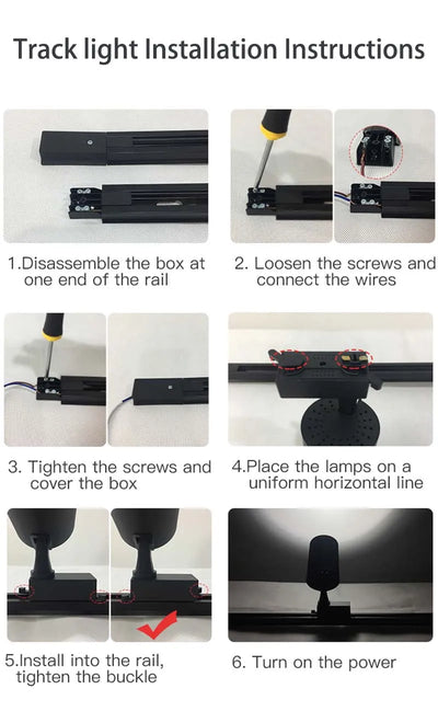 LED COB Track Light Set – Adjustable Spotlight Rail System