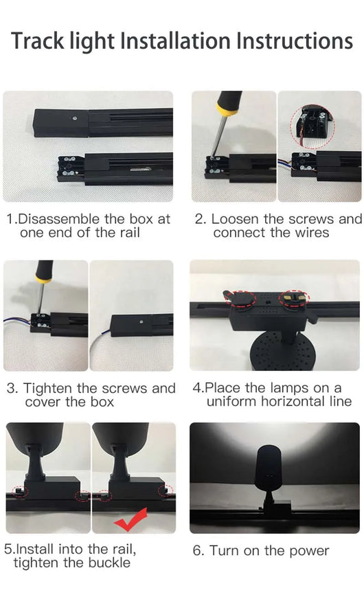 LED COB Track Light Set – Adjustable Spotlight Rail System