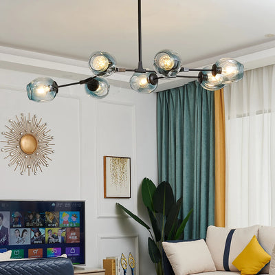 Nordic Glass LED Chandelier – Modern Minimalist Ceiling Light