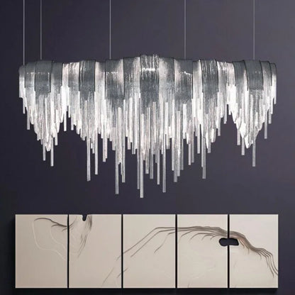 Modern Luxury Tassel LED Chandelier with Ambient Downward Lighting