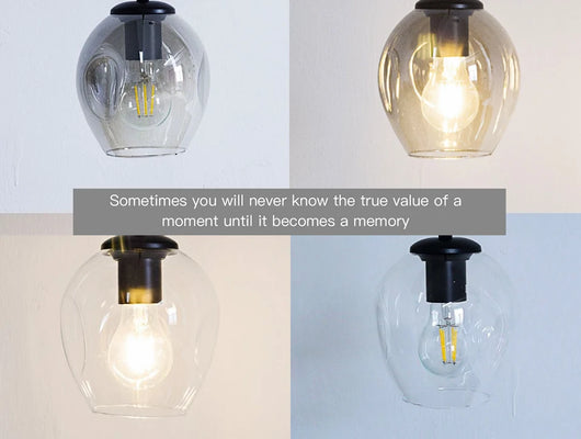 Nordic Glass LED Chandelier – Modern Minimalist Ceiling Light
