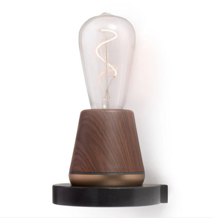 Portable rechargeable retro walnut desk lamp, bedside bedroom night lamp, charging desk lamp