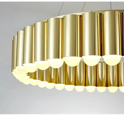 Art Deco Round LED Pendant Light with Minimalist Modern Design