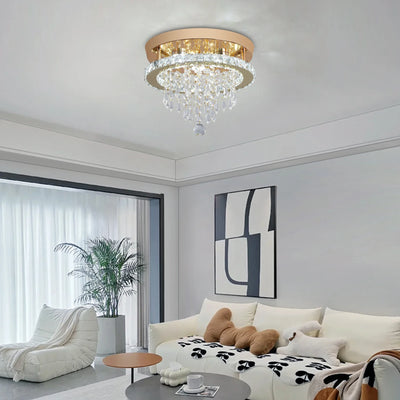 VETRULUS Gold Crystal LED Chandelier – Luxury Modern Ceiling Light