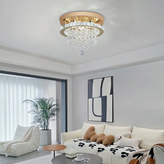 VETRULUS Gold Crystal LED Chandelier – Luxury Modern Ceiling Light