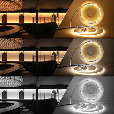 High-Density COB LED Strip Light – 3mm / 5mm, 12V–24V Dimmable