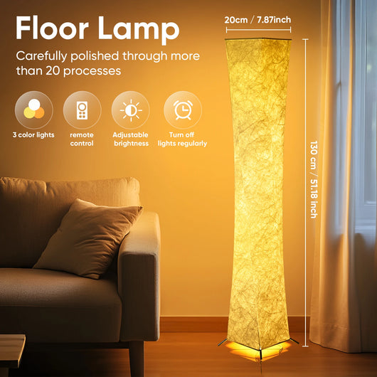 Modern Art Deco LED Floor Lamp with Remote Control – Warm Ambient Lighting for Bedroom & Living Room