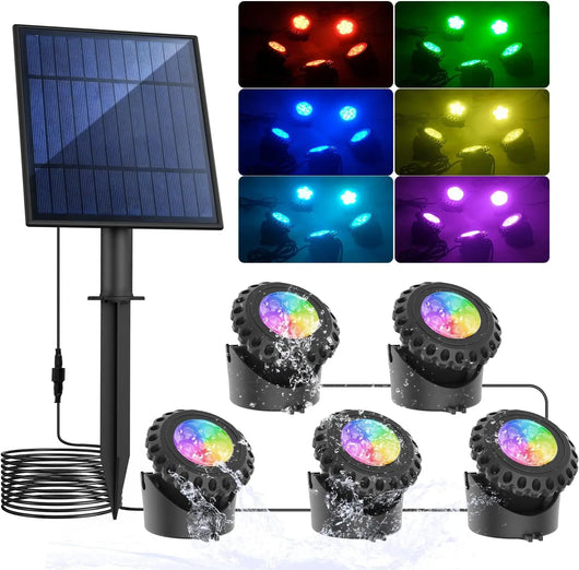 Solar Underwater RGB Light – IP65 Waterproof LED Spotlight