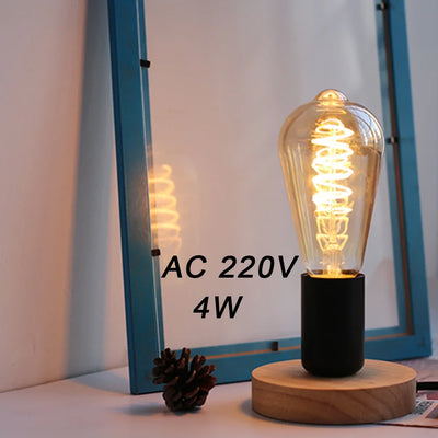Modern Wood Table Lamp – Retro E27 Decorative Desk Light