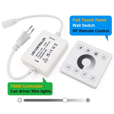 Dimmable COB LED Strip Light with Touch Switch & 23-Key Remote