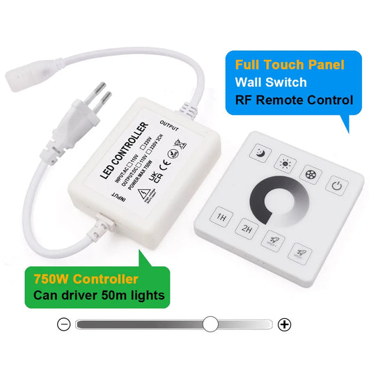 Dimmable COB LED Strip Light with Touch Switch & 23-Key Remote