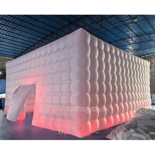 8x8x4M Large White Inflatable Night Club Disco Cube Party Tent Square Gazebo Event Shelter for Weddings & Outdoor Events