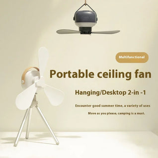 Portable Rechargeable Ceiling Fan with LED Light & Remote Control