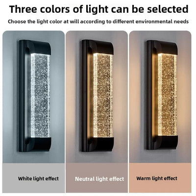 Modern Outdoor Waterproof Crystal LED Wall Lamp for Villa, Courtyard, Balcony &amp; Patio