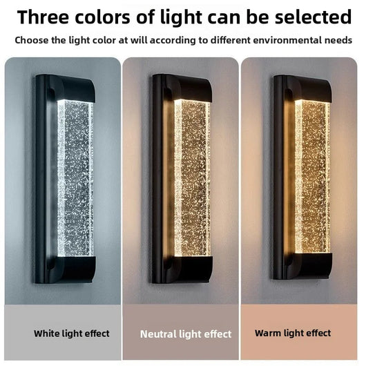 Modern Outdoor Waterproof Crystal LED Wall Lamp for Villa, Courtyard, Balcony &amp; Patio