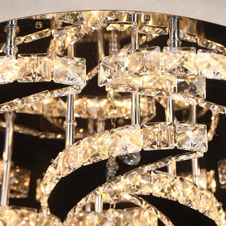 Crystal LED Ceiling Lamp – Chrome Finish with Adjustable Light Modes