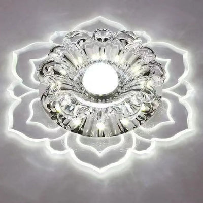 9W Crystal Petal LED Ceiling Light – Modern Flush Mount Ceiling Lamp for Kitchen, Hallway & Bedroom