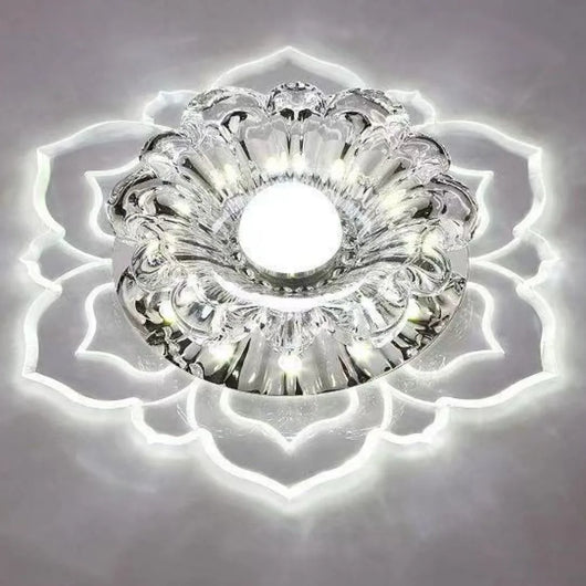 9W Crystal Petal LED Ceiling Light – Modern Flush Mount Ceiling Lamp for Kitchen, Hallway & Bedroom