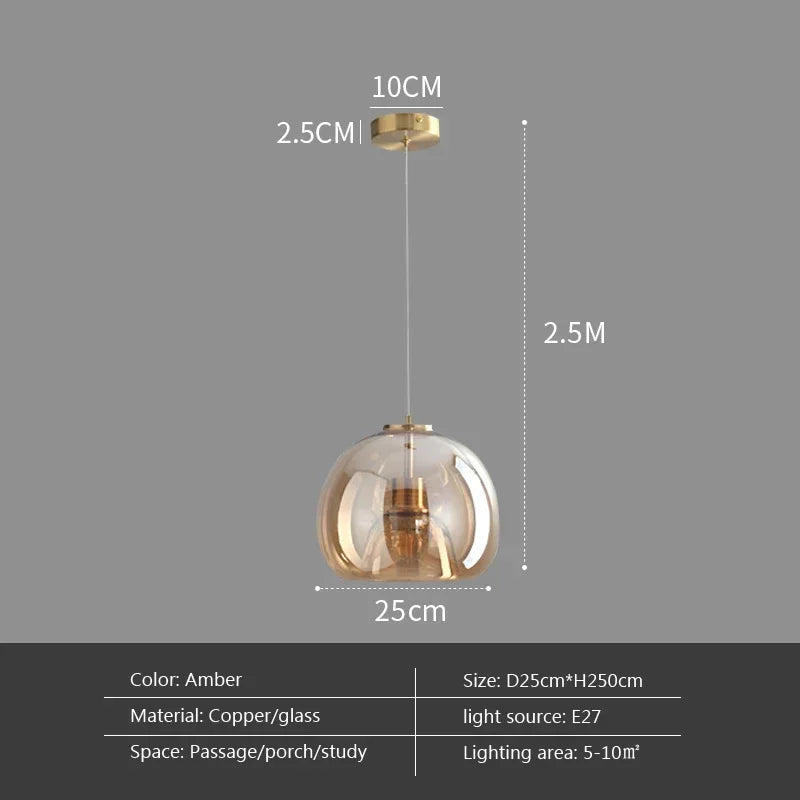 Modern Minimalist Glass Ceiling Light with Premium Grey Finish