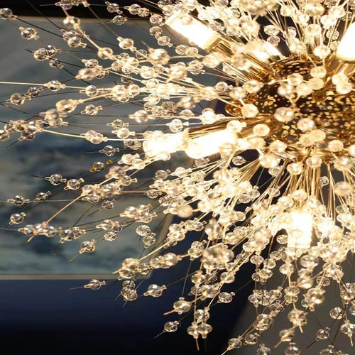 Crystal Fireball LED Pendant Light – Geometric Star Design