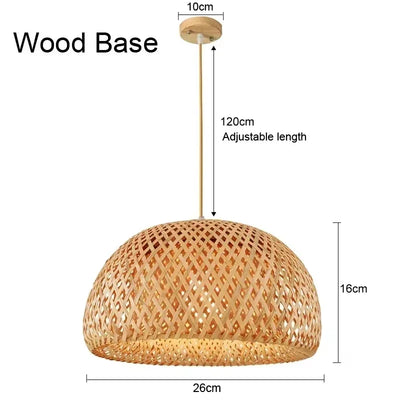 Handcrafted Bamboo Pendant Lamp – Wicker LED Ceiling Light